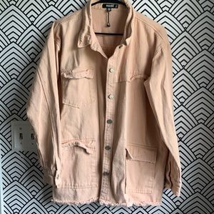 Missguided shacket jacket peach coral